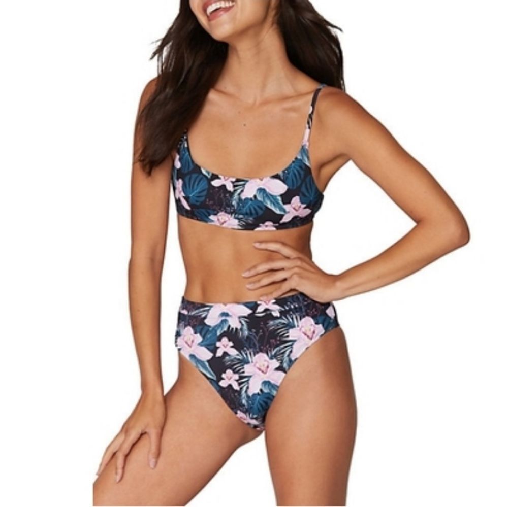 Spiritual Gangster Pink Irises Sundara 2 PC Swimsuit womens size XS